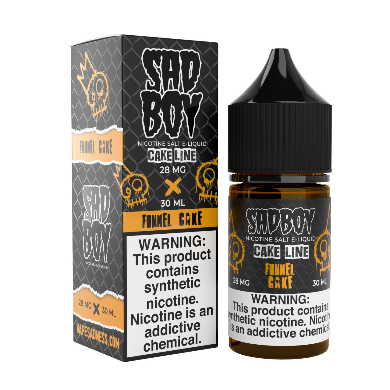 SadBoy Cakeline Funnel Cake Synthetic Nicotine 30ml Salt E-Juice SadBoy Cakeline Funnel Cake Synthetic Nicotine 30ml Salt E-Juice