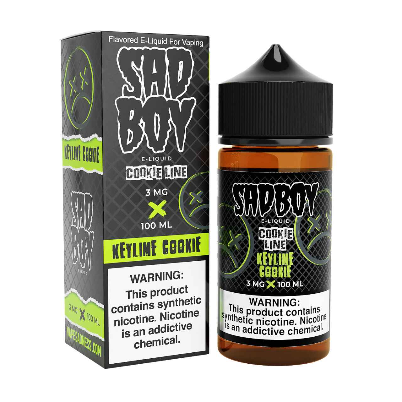 SadBoy CookieLine Key Lime Cookie Synthetic Nicotine 100ml E-Juice SadBoy CookieLine Key Lime Cookie Synthetic Nicotine 100ml E-Juice