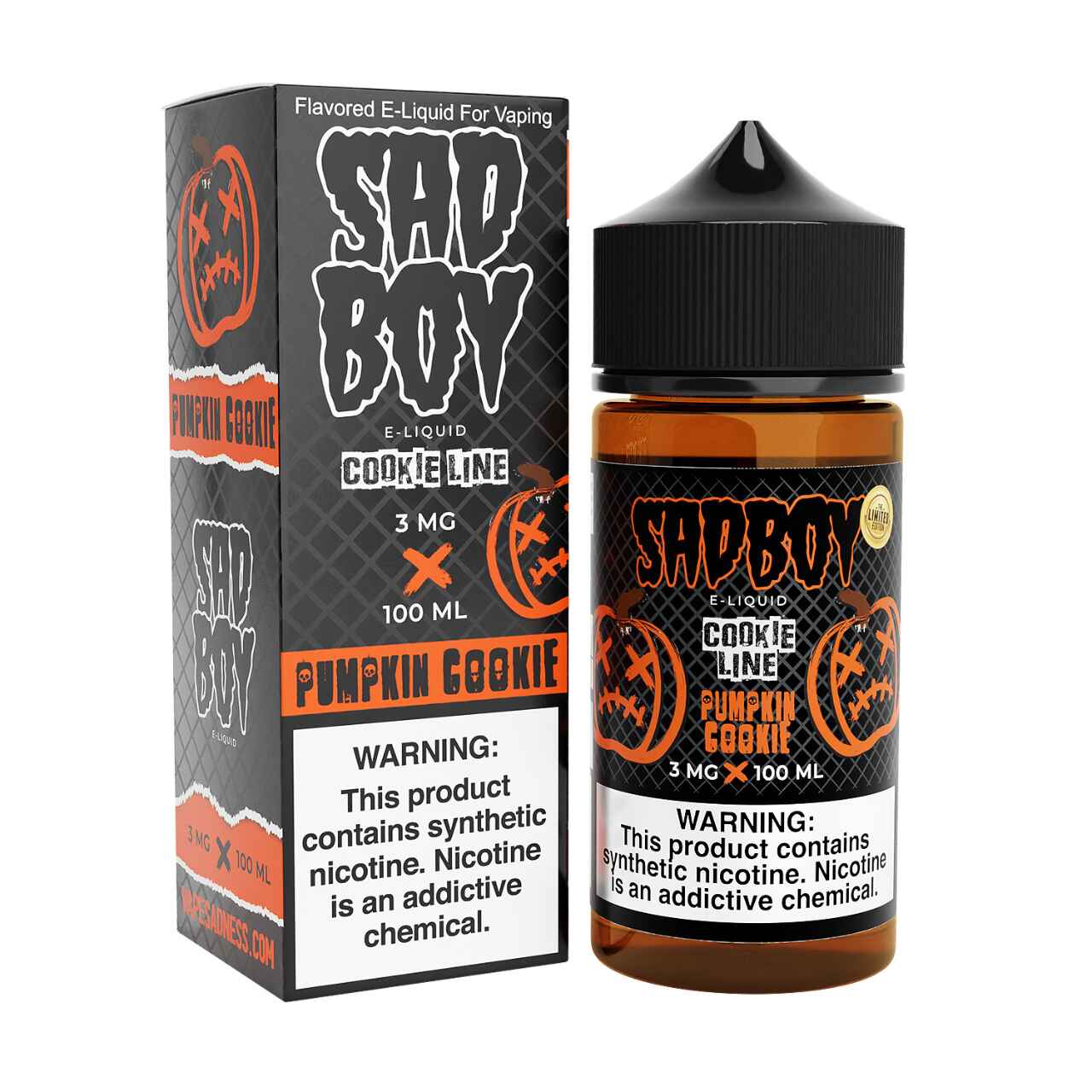 SadBoy CookieLine Pumpkin Cookie Synthetic Nicotine 100ml E-Juice SadBoy CookieLine Pumpkin Cookie Synthetic Nicotine 100ml E-Juice