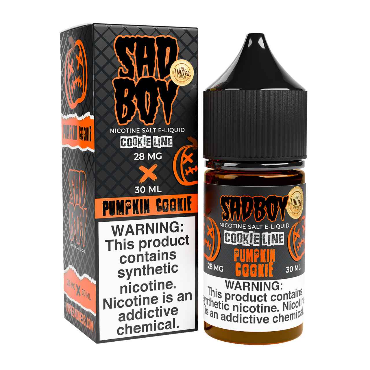 SadBoy CookieLine Pumpkin Cookie Synthetic Nicotine 30ml Salt E-Juice SadBoy CookieLine Pumpkin Cookie Synthetic Nicotine 30ml Salt E-Juice