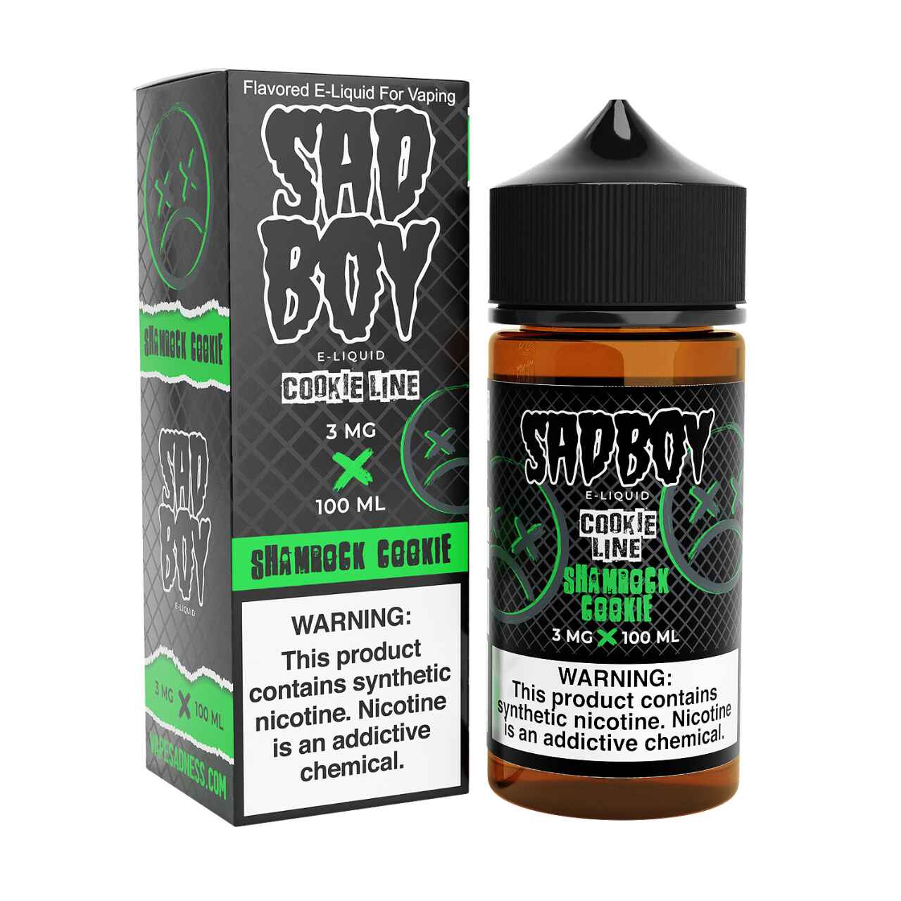 SadBoy CookieLine Shamrock Cookie Synthetic Nicotine 100ml E-Juice SadBoy CookieLine Shamrock Cookie Synthetic Nicotine 100ml E-Juice