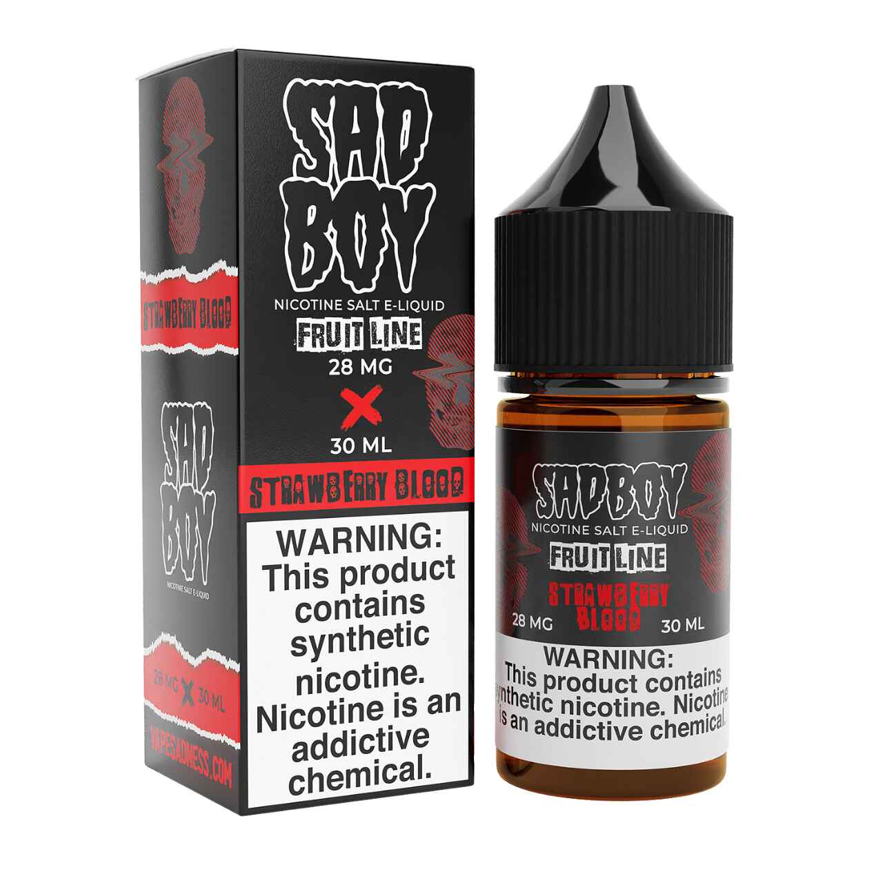 SadBoy FruitLine Strawberry Blood Synthetic Nicotine 30ml Salt E-Juice