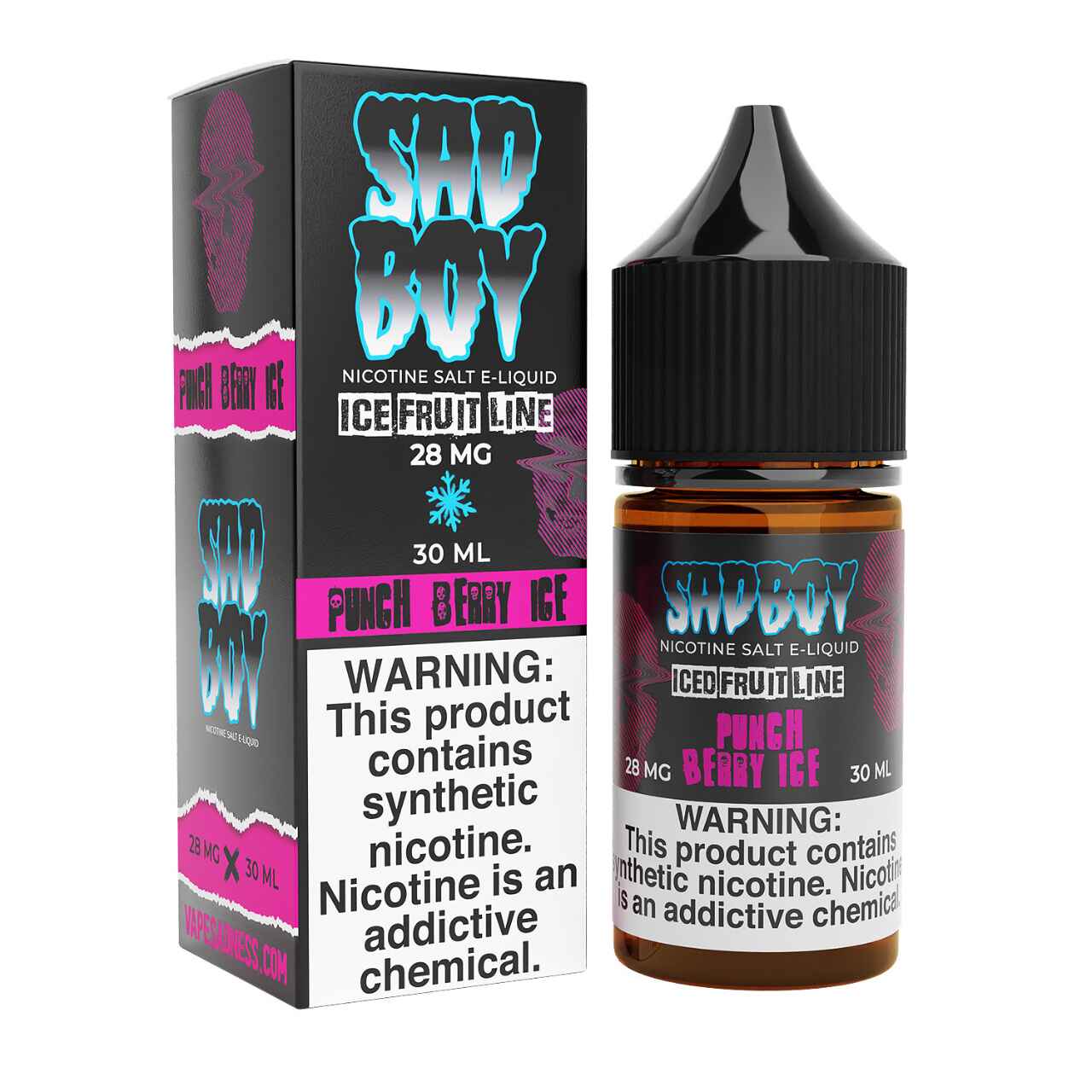 SadBoy Iced FruitLine Punch Berry Ice Synthetic Nicotine 30ml Salt E-Juice