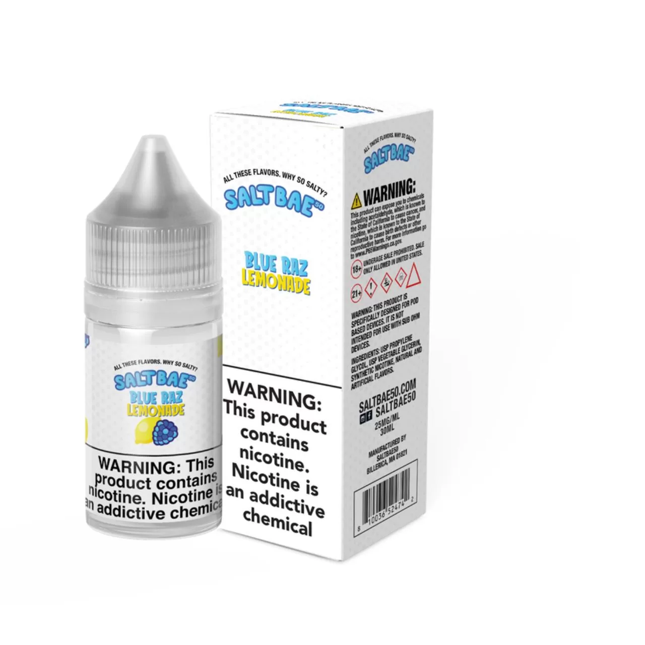 Salt Bae 50 Blue Raz Lemonade 30ml E-Juice Salt Bae 50 Blue Raz Lemonade 30ml E-Juice