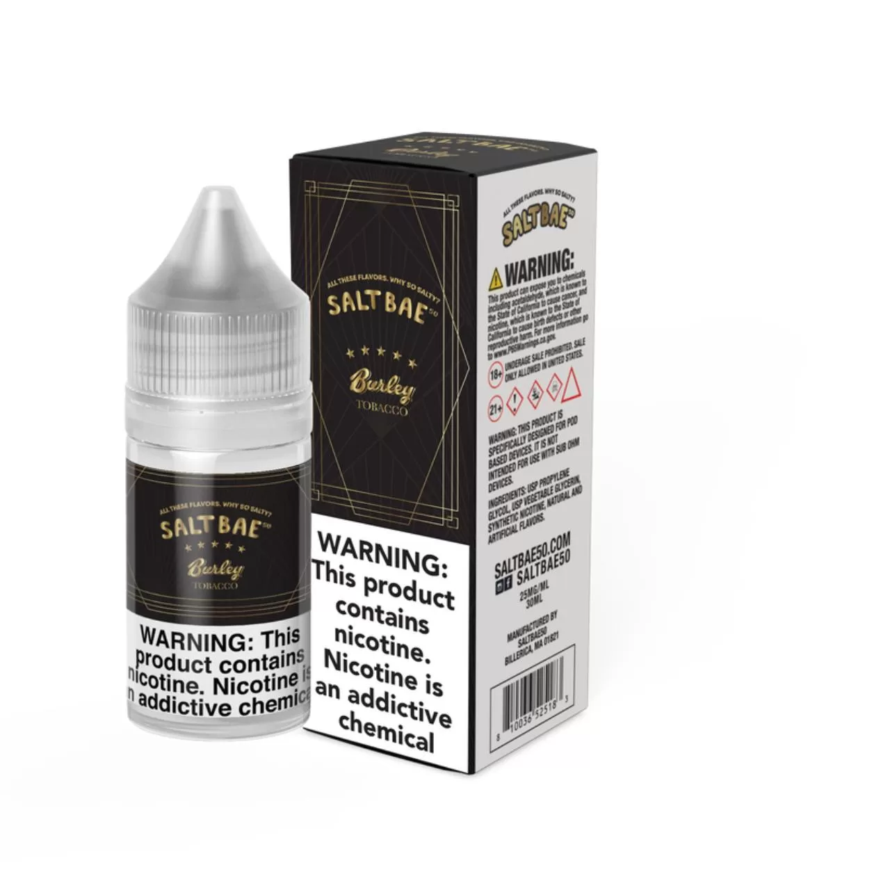 Salt Bae 50 Burley Tobacco 30ml E-Juice Salt Bae 50 Burley Tobacco 30ml E-Juice