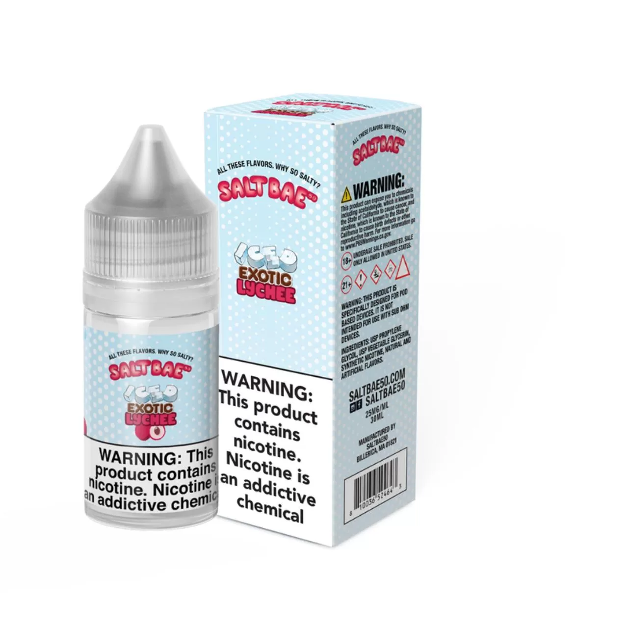 Salt Bae 50 Iced Exotic Lychee 30ml E-Juice Salt Bae 50 Iced Exotic Lychee 30ml E-Juice