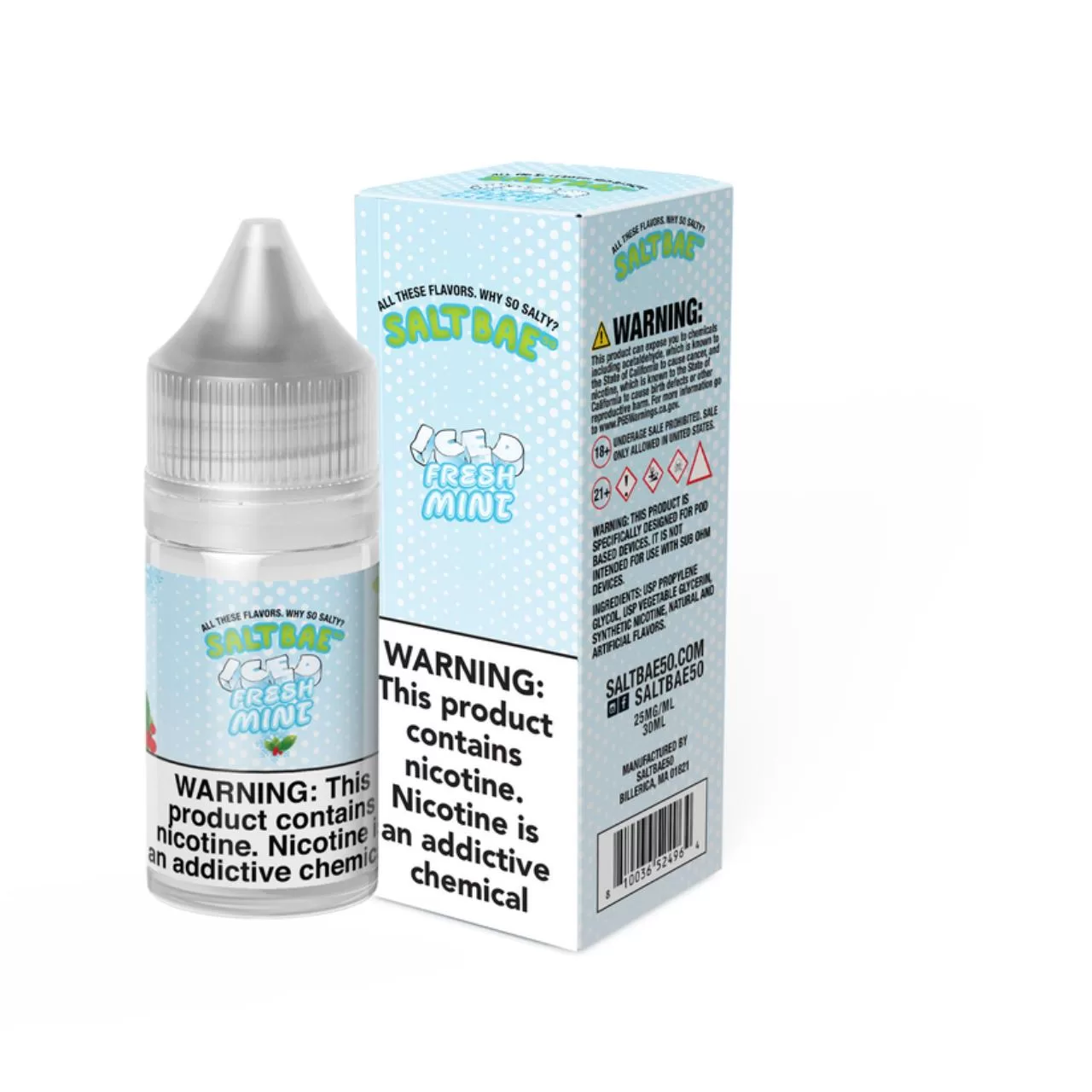 Salt Bae 50 Iced Fresh Mint 30ml E-Juice Salt Bae 50 Iced Fresh Mint 30ml E-Juice