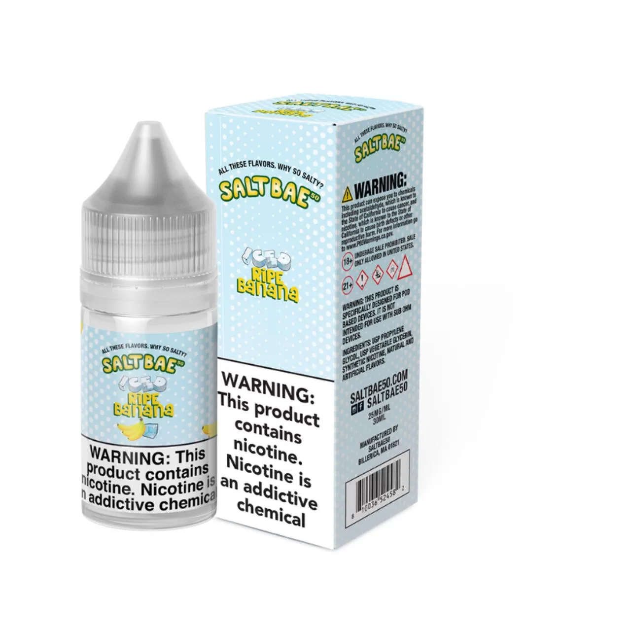 Salt Bae 50 Iced Ripe Banana 30ml E-Juice Salt Bae 50 Iced Ripe Banana 30ml E-Juice
