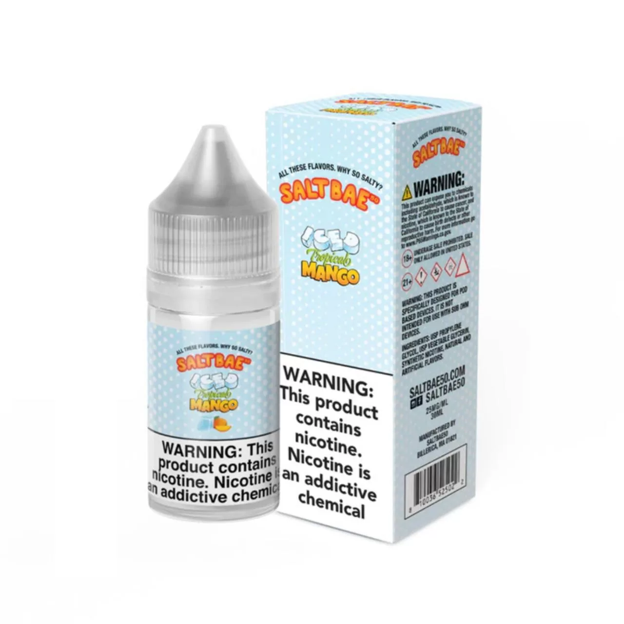 Salt Bae 50 Iced Tropical Mango 30ml E-Juice Salt Bae 50 Iced Tropical Mango 30ml E-Juice