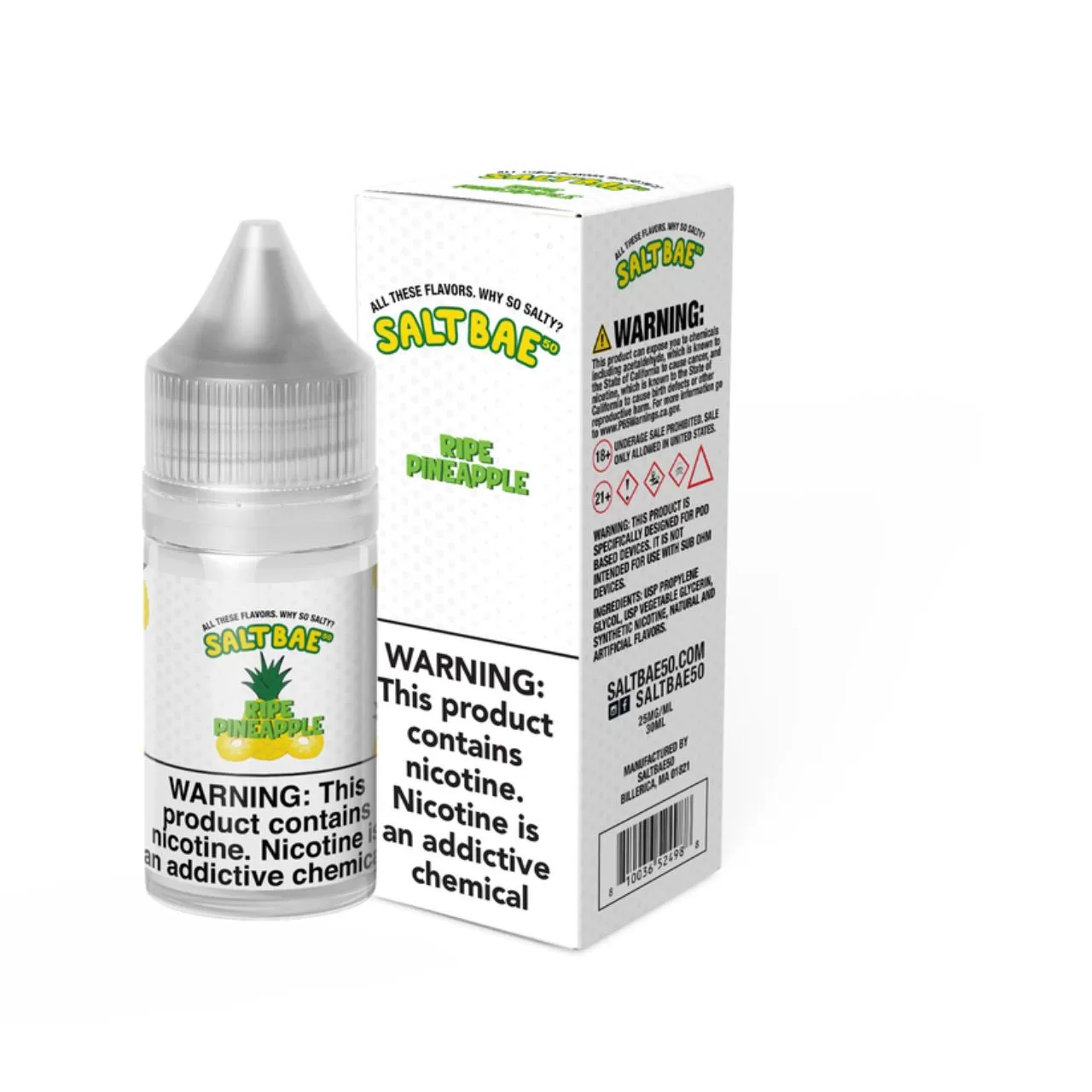 Salt Bae 50 Ripe Pineapple 30ml E-Juice Salt Bae 50 Ripe Pineapple 30ml E-Juice