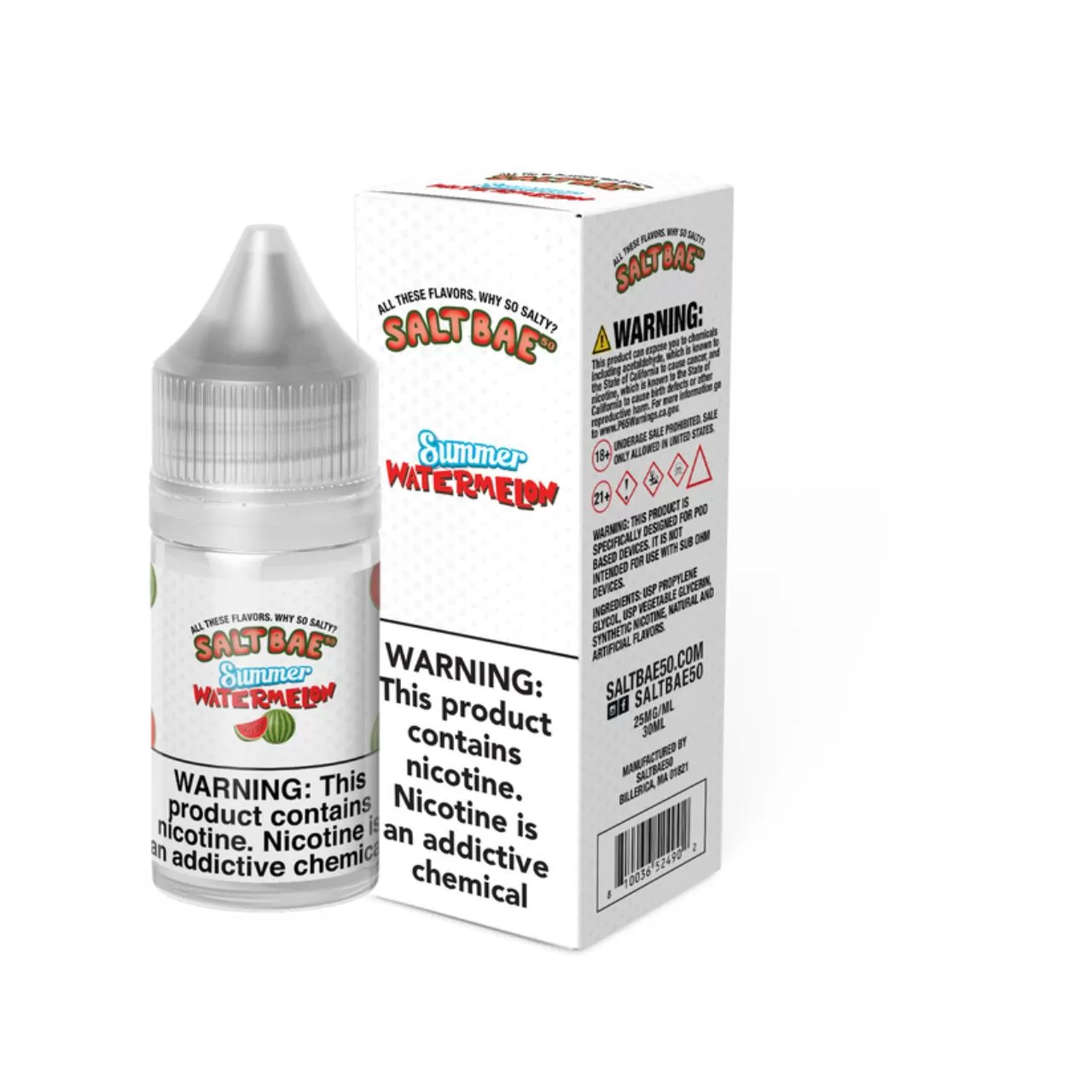 Salt Bae 50 Summer Watermelon 30ml E-Juice Salt Bae 50 Summer Watermelon 30ml E-Juice