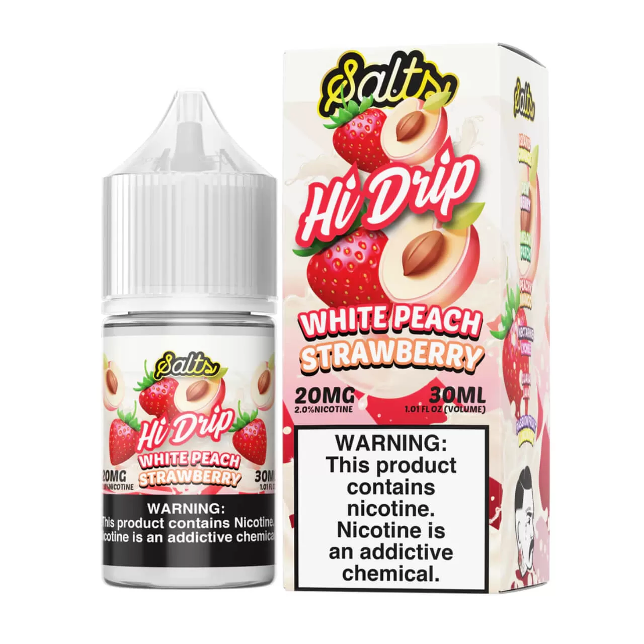 Hi-Drip Salts White Peach Strawberry 30ml E-Juice Hi-Drip Salts White Peach Strawberry 30ml E-Juice
