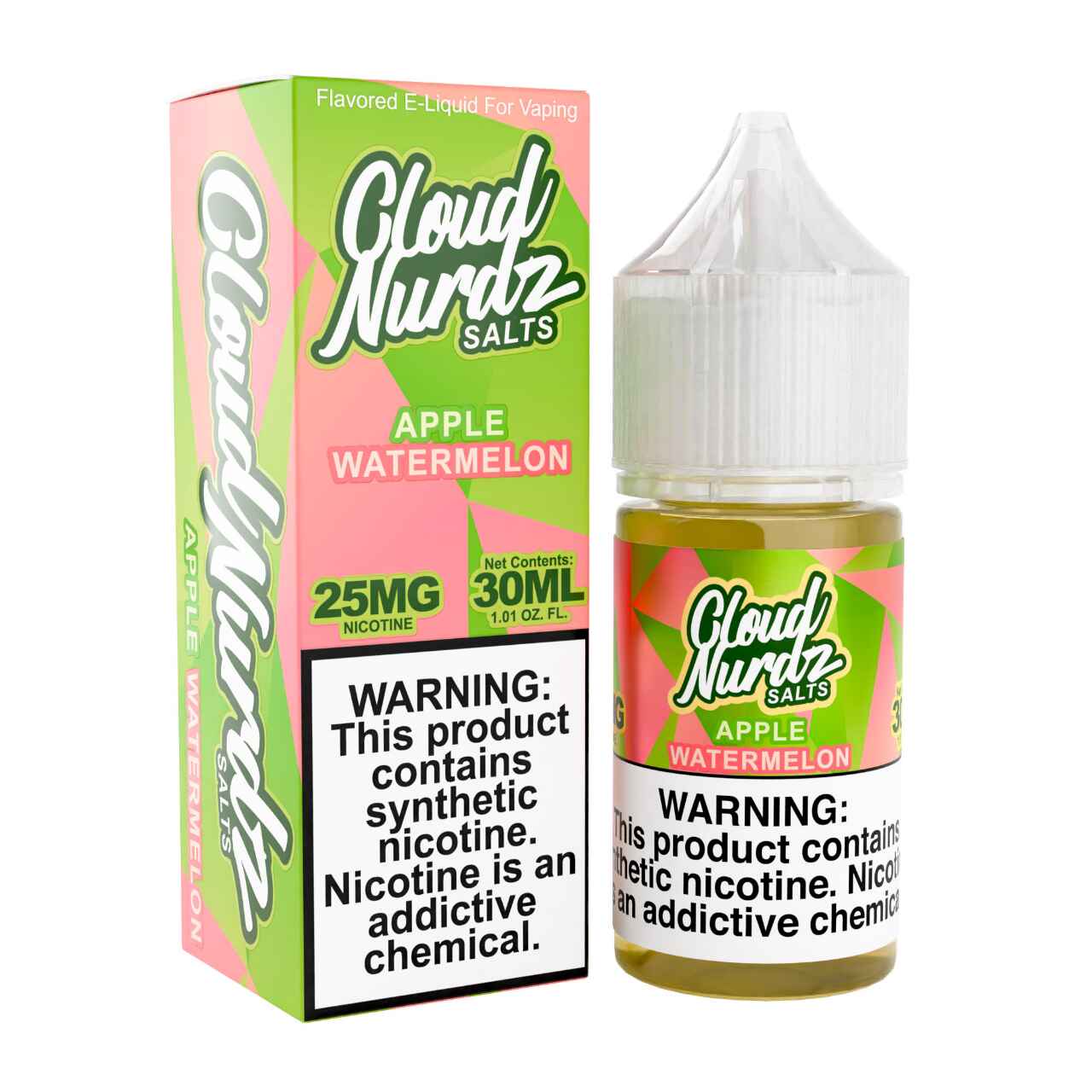 Cloud Nurdz Salts Watermelon Apple 30ml E-Juice 25mg Cloud Nurdz Salts Watermelon Apple 30ml E-Juice 25mg