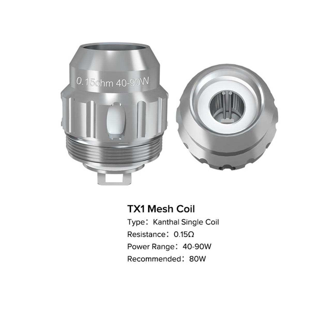 FreeMax Fireluke M TX Replacement Coils (Pack of 5)-TX1 Kanthal Mesh 0.15 OHMS FreeMax Fireluke M TX Replacement Coils (Pack of 5)-TX1 Kanthal Mesh 0.15 OHMS
