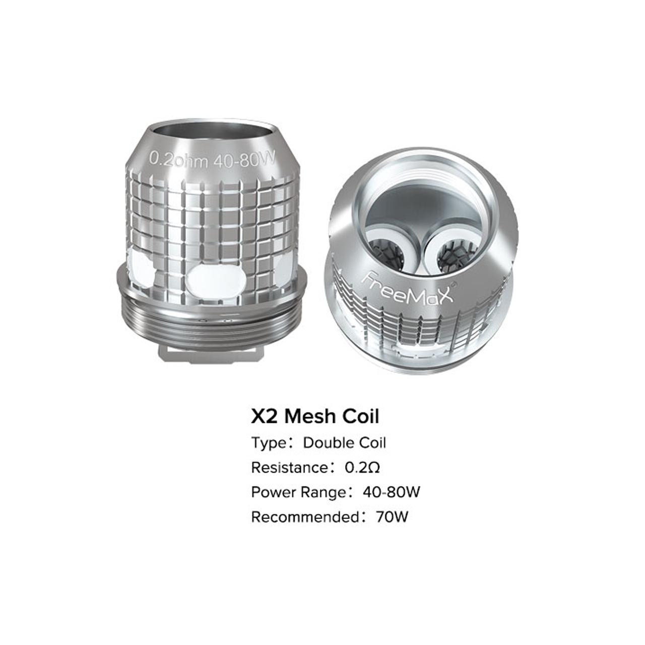 FreeMax Fireluke M TX Replacement Coils (Pack of 5)-X2 Mesh 0.2 OHMS FreeMax Fireluke M TX Replacement Coils (Pack of 5)-X2 Mesh 0.2 OHMS