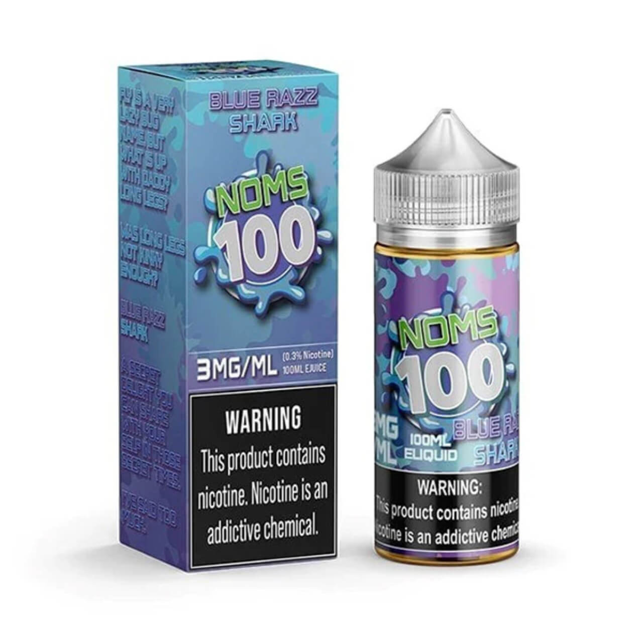 Noms 100 Blue Razz Shark 100ml E-Juice Noms 100 Blue Razz Shark 100ml E-Juice
