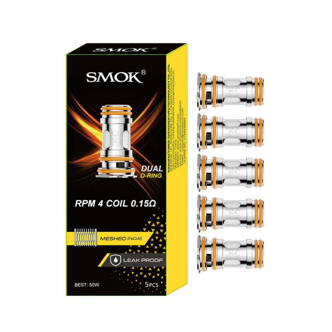SMOK RPM 4 Replacement Coils - 5PK Mesh Dual O-Ring 0.15 OHMS SMOK RPM 4 Replacement Coils - 5PK Mesh Dual O-Ring 0.15 OHMS
