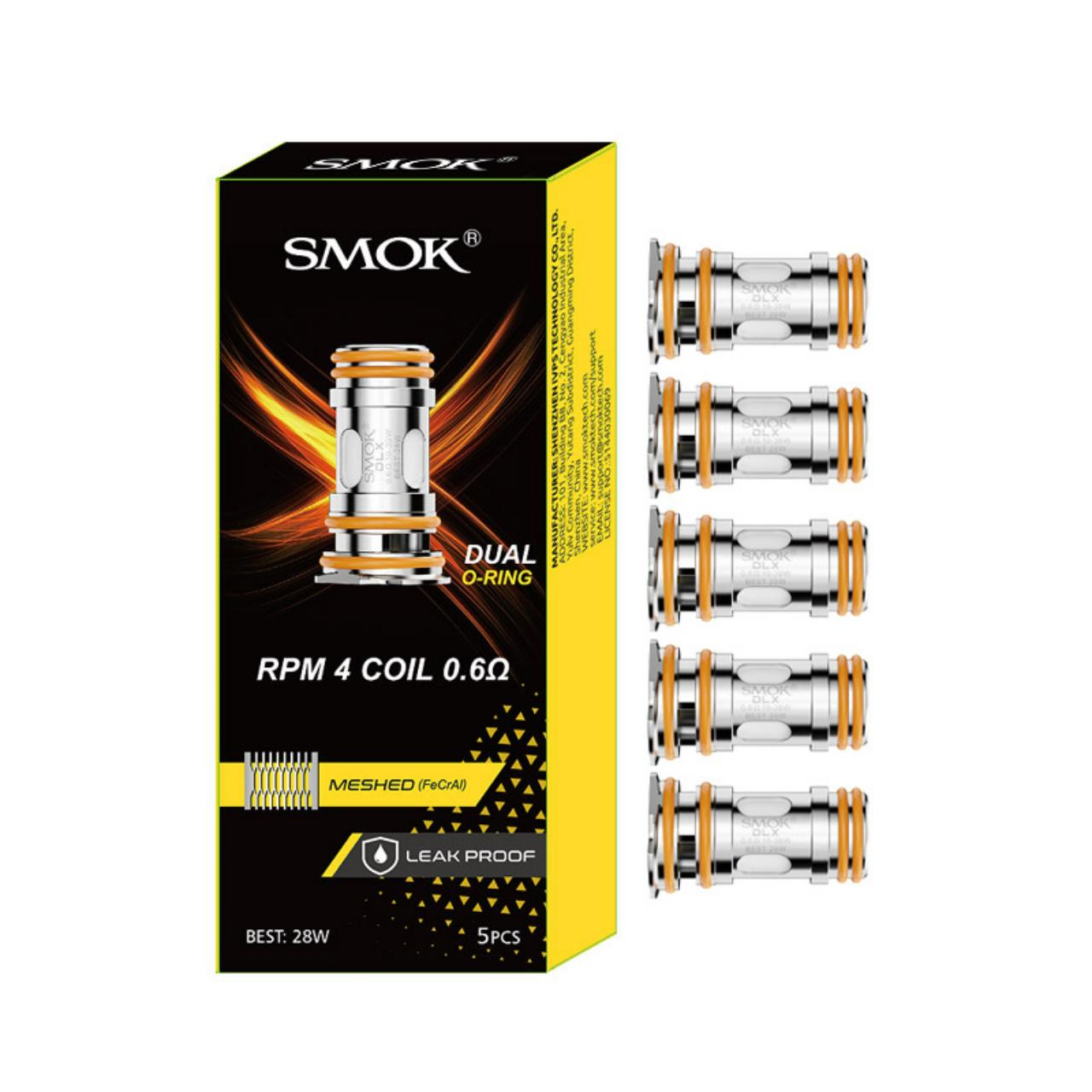 SMOK RPM 4 Replacement Coils - 5PK Mesh Dual O-Ring 0.6 OHMS SMOK RPM 4 Replacement Coils - 5PK Mesh Dual O-Ring 0.6 OHMS