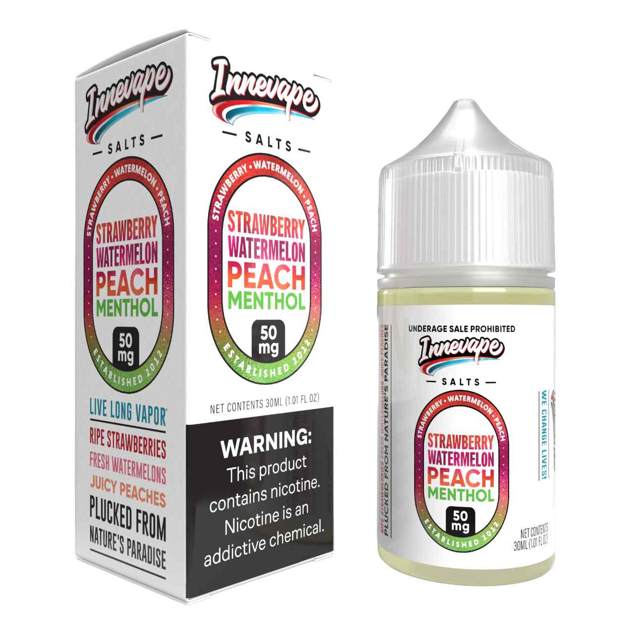 Innevape Strawberry Watermelon Peach Menthol Salts 30ml E-Juice Innevape Strawberry Watermelon Peach Menthol Salts 30ml E-Juice