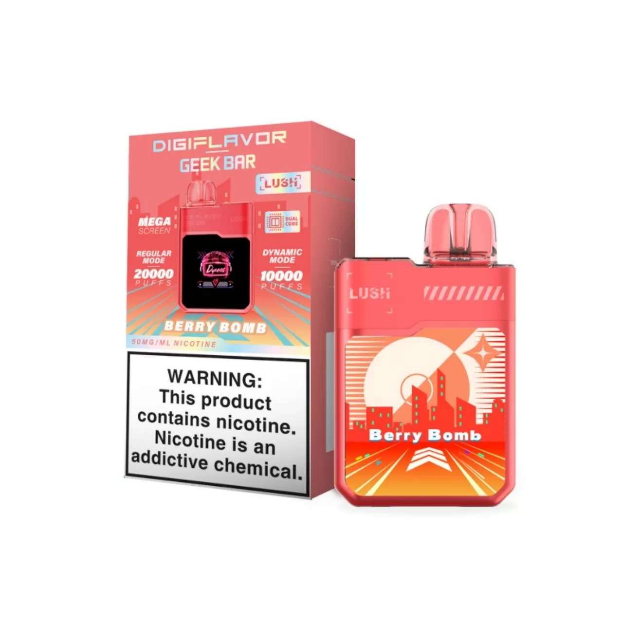 Digi Flavor x Geek Vape Lush 20,000 Puff Disposable Berry Bomb Digi Flavor x Geek Vape Lush 20,000 Puff Disposable Berry Bomb