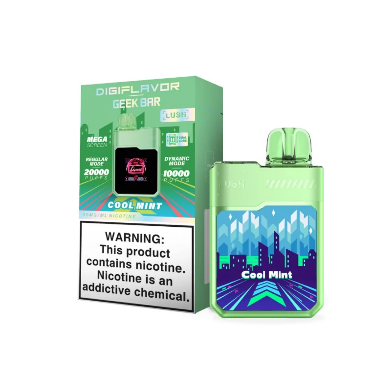 Digi Flavor x Geek Vape Lush 20,000 Puff Disposable Cool Mint Digi Flavor x Geek Vape Lush 20,000 Puff Disposable Cool Mint
