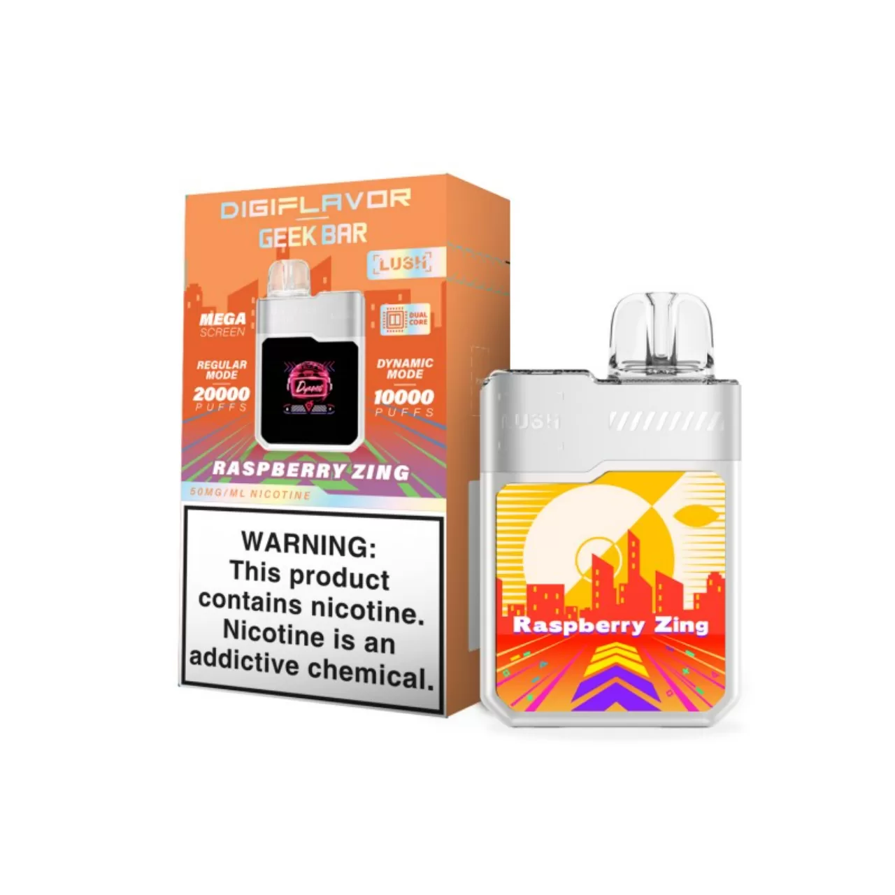 Digi Flavor x Geek Vape Lush 20,000 Puff Disposable Raspberry Zing Digi Flavor x Geek Vape Lush 20,000 Puff Disposable Raspberry Zing