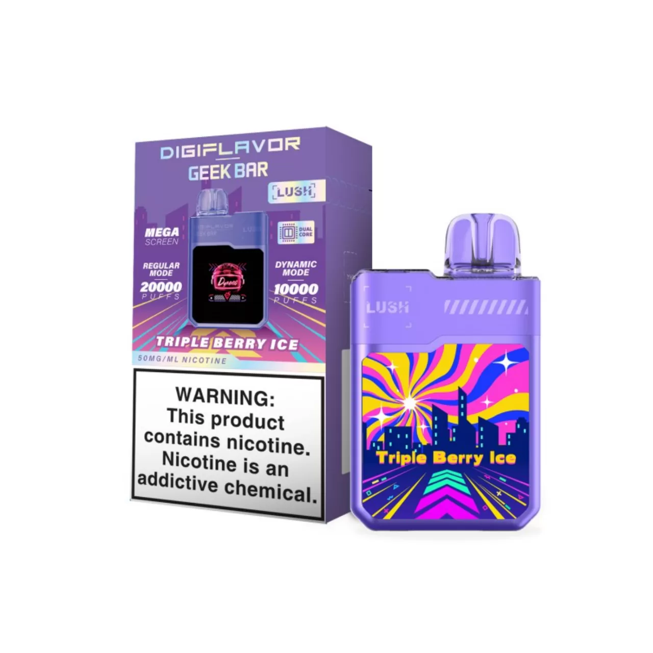 Digi Flavor x Geek Vape Lush 20,000 Puff Disposable Triple Berry Ice Digi Flavor x Geek Vape Lush 20,000 Puff Disposable Triple Berry Ice