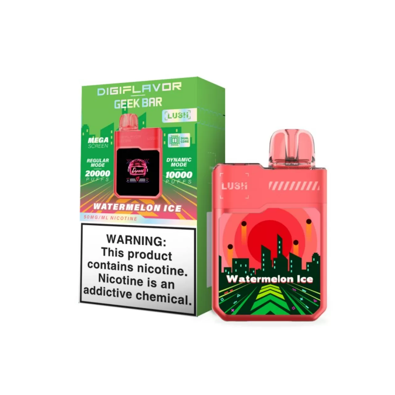 Digi Flavor x Geek Vape Lush 20,000 Puff Disposable Watermelon Ice Digi Flavor x Geek Vape Lush 20,000 Puff Disposable Watermelon Ice