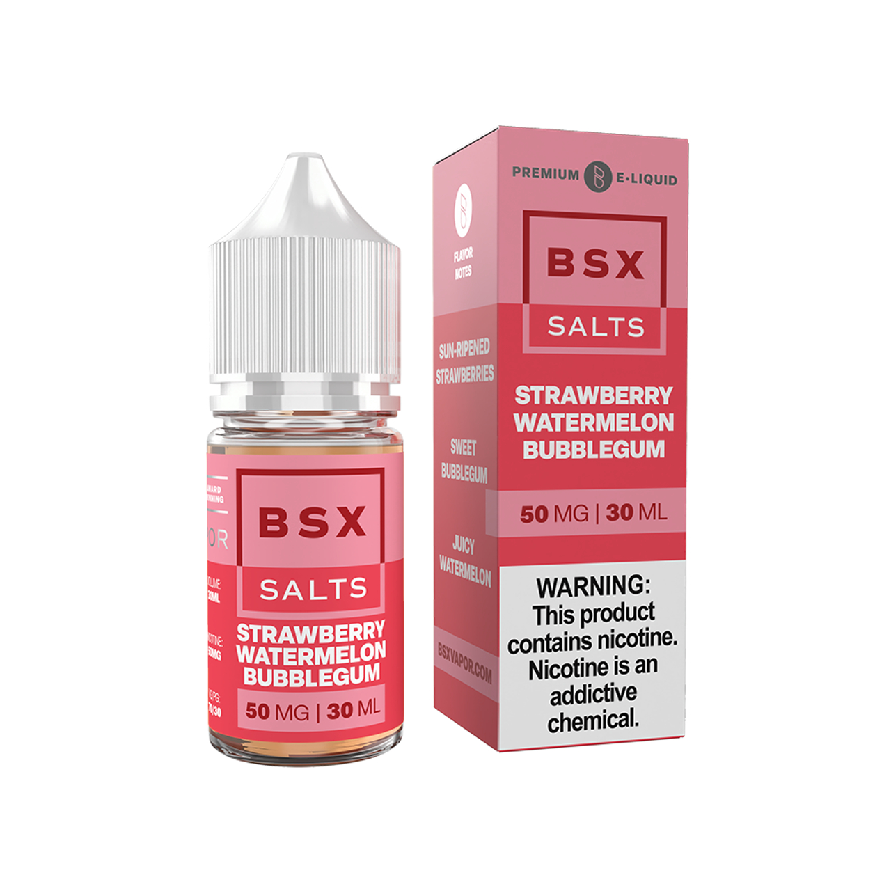 Glas BSX Strawberry Watermelon Bubblegum Salts 30ml E-Juice Glas BSX Strawberry Watermelon Bubblegum Salts 30ml E-Juice