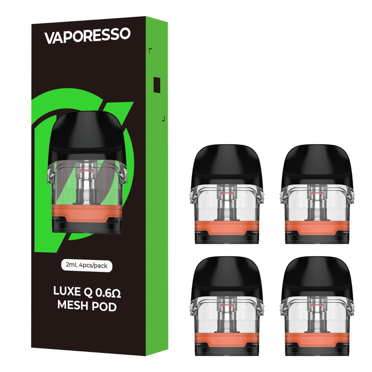 Vaporesso Luxe Q Replacement Pod Cartridge - 4PK 0.6 OHMS - 2ML Vaporesso Luxe Q Replacement Pod Cartridge - 4PK 0.6 OHMS - 2ML