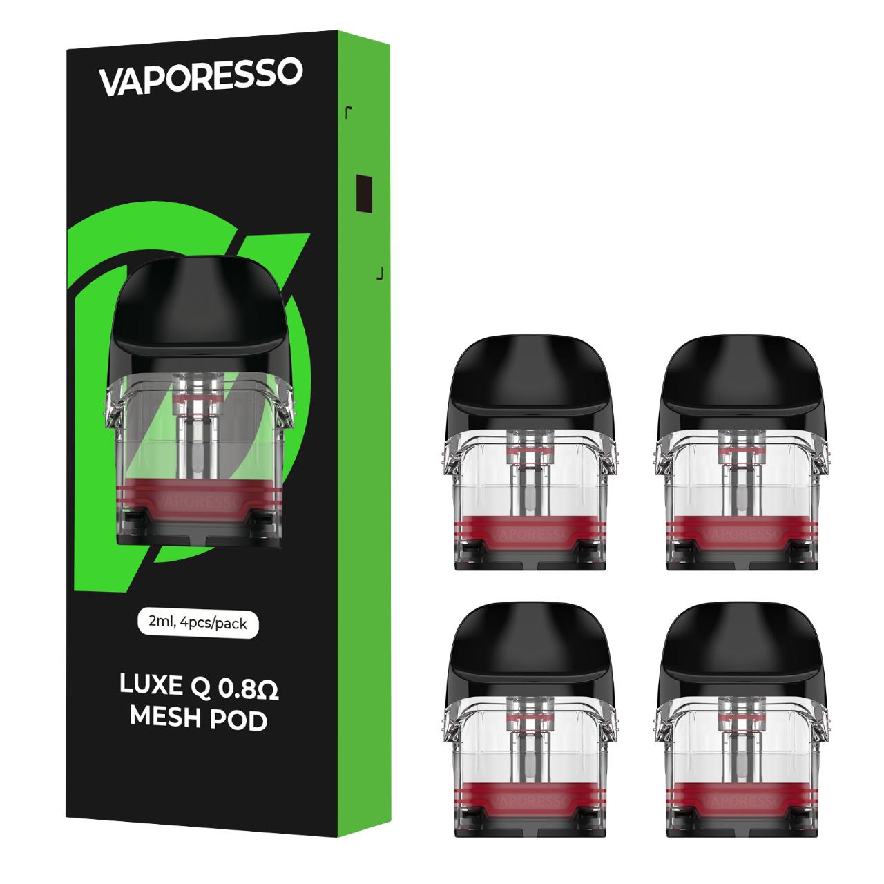 Vaporesso Luxe Q Replacement Pod Cartridge - 4PK 0.8 OHMS - 2ML Vaporesso Luxe Q Replacement Pod Cartridge - 4PK 0.8 OHMS - 2ML