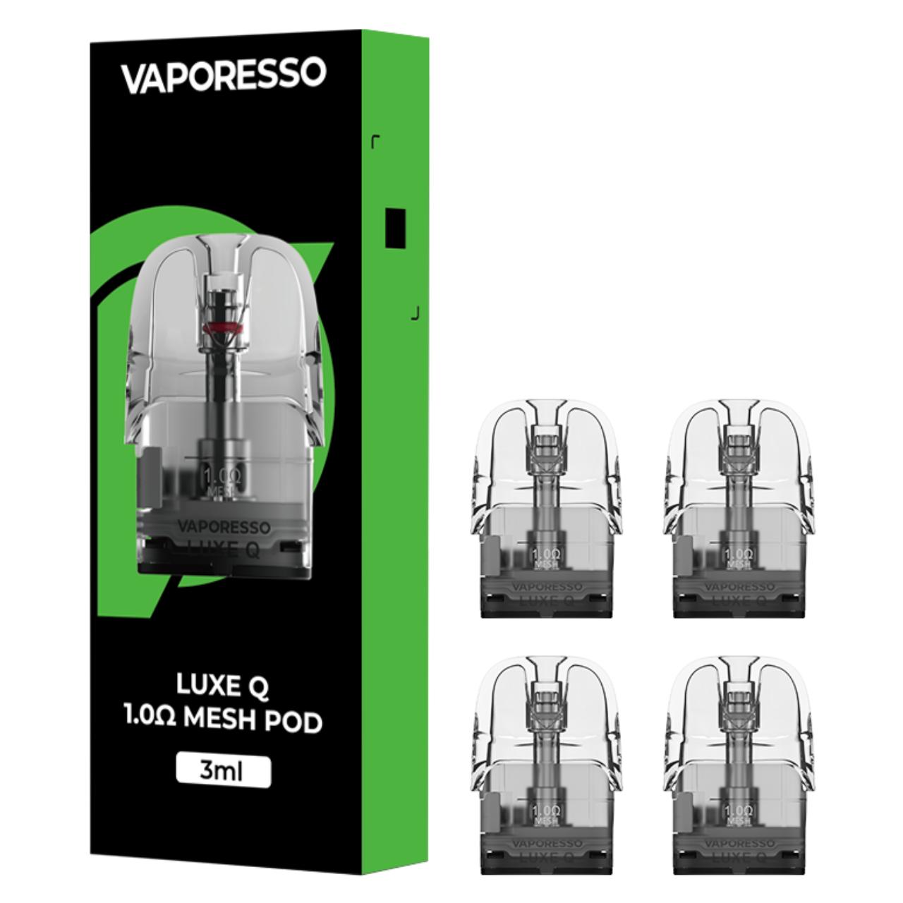Vaporesso Luxe Q Replacement Pod Cartridge - 4PK 1.0 OHMS - 3ML Vaporesso Luxe Q Replacement Pod Cartridge - 4PK 1.0 OHMS - 3ML