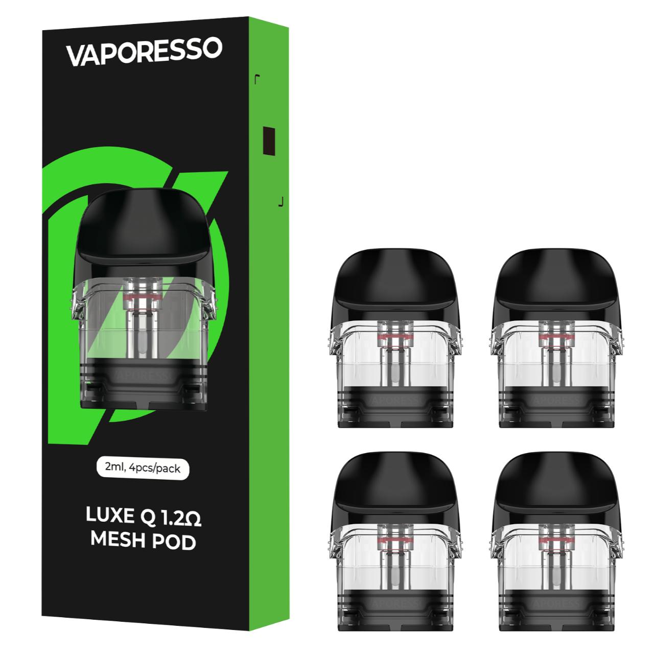 Vaporesso Luxe Q Replacement Pod Cartridge - 4PK 1.2 OHMS - 2ML Vaporesso Luxe Q Replacement Pod Cartridge - 4PK 1.2 OHMS - 2ML