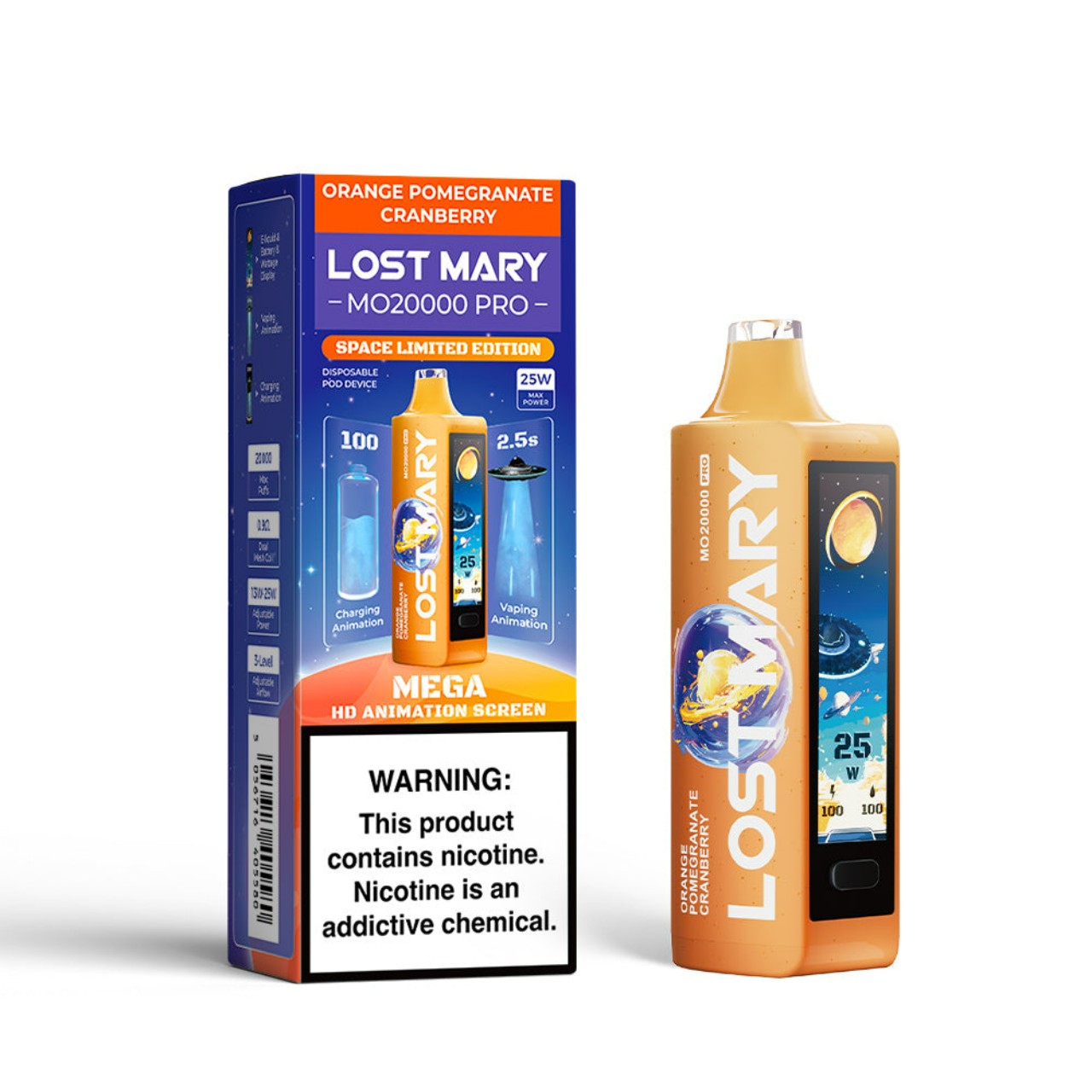 Lost Mary MO20000 Pro 20000 Puff Disposable Space Limited Edition - Orange Pomegranate Cranberry Lost Mary MO20000 Pro 20000 Puff Disposable Space Limited Edition - Orange Pomegranate Cranberry