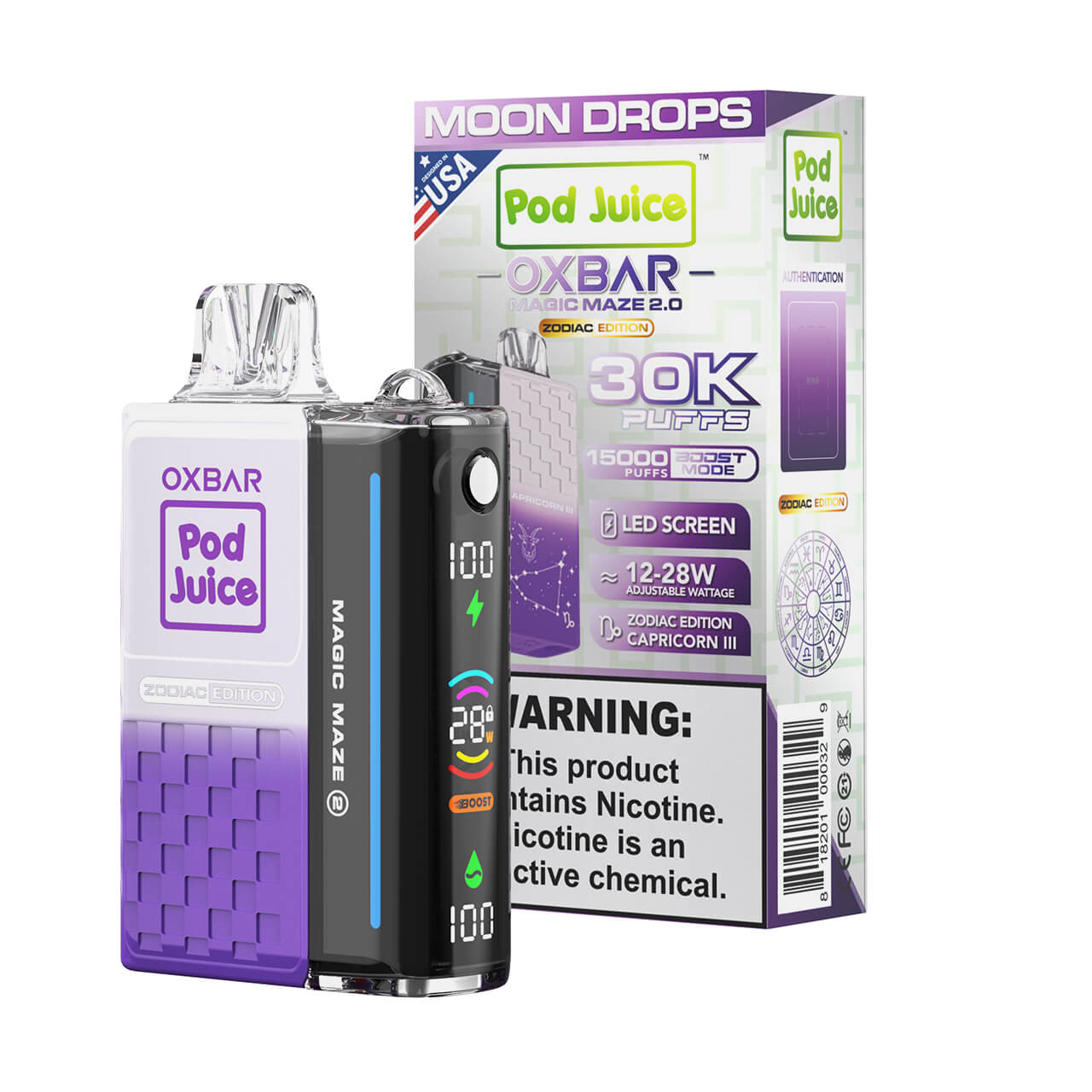 OXBAR Magic Maze 2.0 30000 Puff Disposable Moon Drops Box