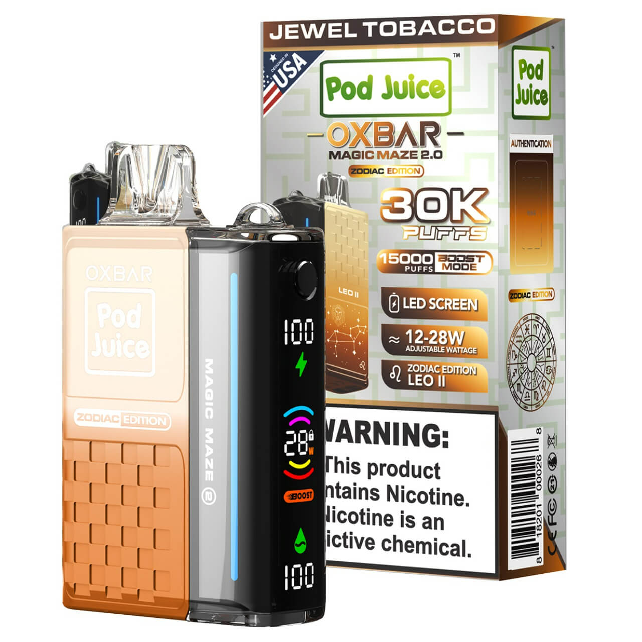 OXBAR Magic Maze 2.0 30000 Puff Disposable jewel tobacco