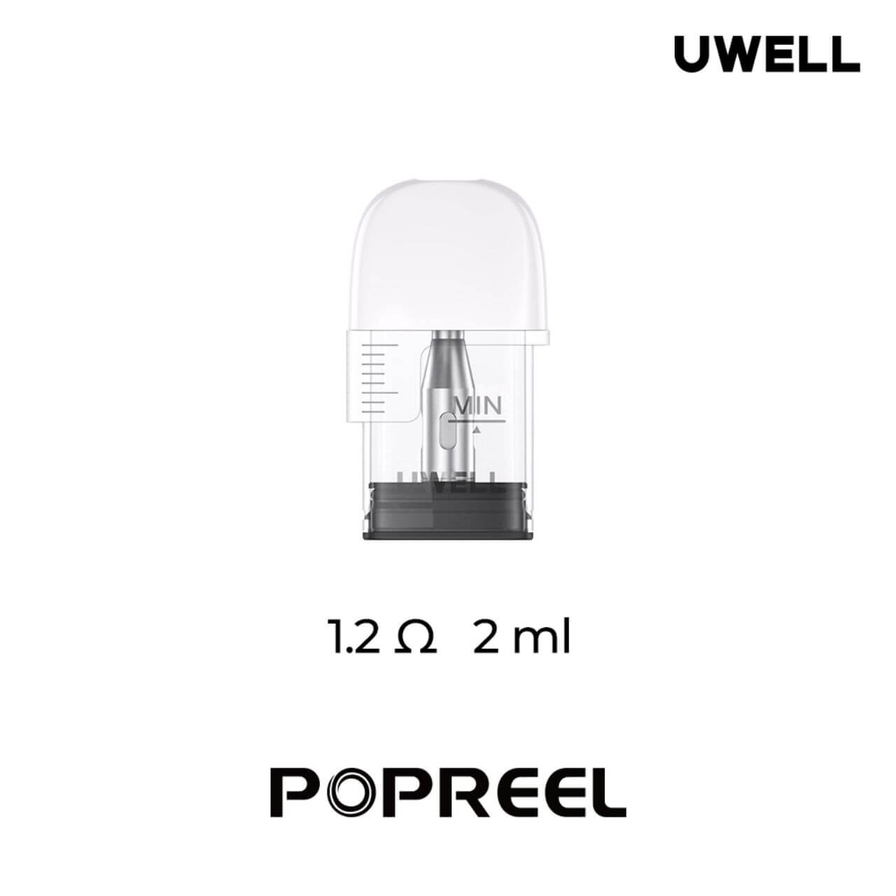 Uwell Popreel P1 Replacement Pod Cartridge (Pack of 4)-1.2 OHMS Uwell Popreel P1 Replacement Pod Cartridge (Pack of 4)-1.2 OHMS