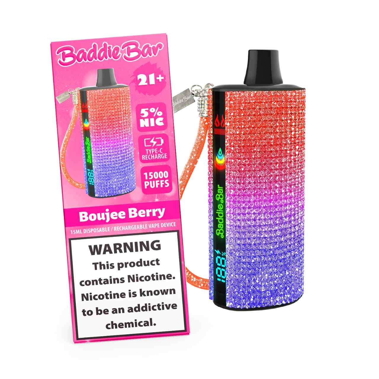 Baddie Bar 15000 Puff Disposable Sultry-Boujee Berry Baddie Bar 15000 Puff Disposable Sultry-Boujee Berry