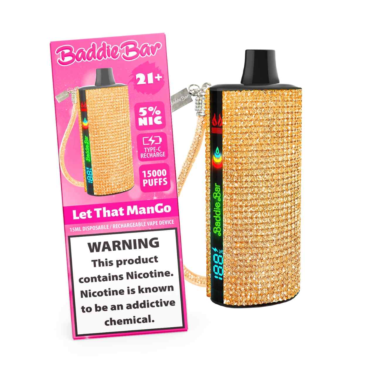 Baddie Bar 15000 Puff Disposable Sultry-Let that ManGo Baddie Bar 15000 Puff Disposable Sultry-Let that ManGo