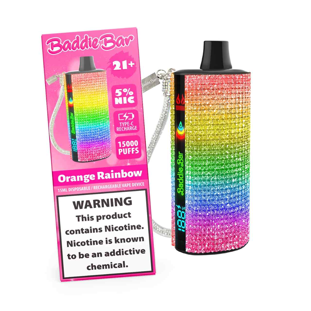 Baddie Bar 15000 Puff Disposable Sultry-Orange Rainbow Baddie Bar 15000 Puff Disposable Sultry-Orange Rainbow