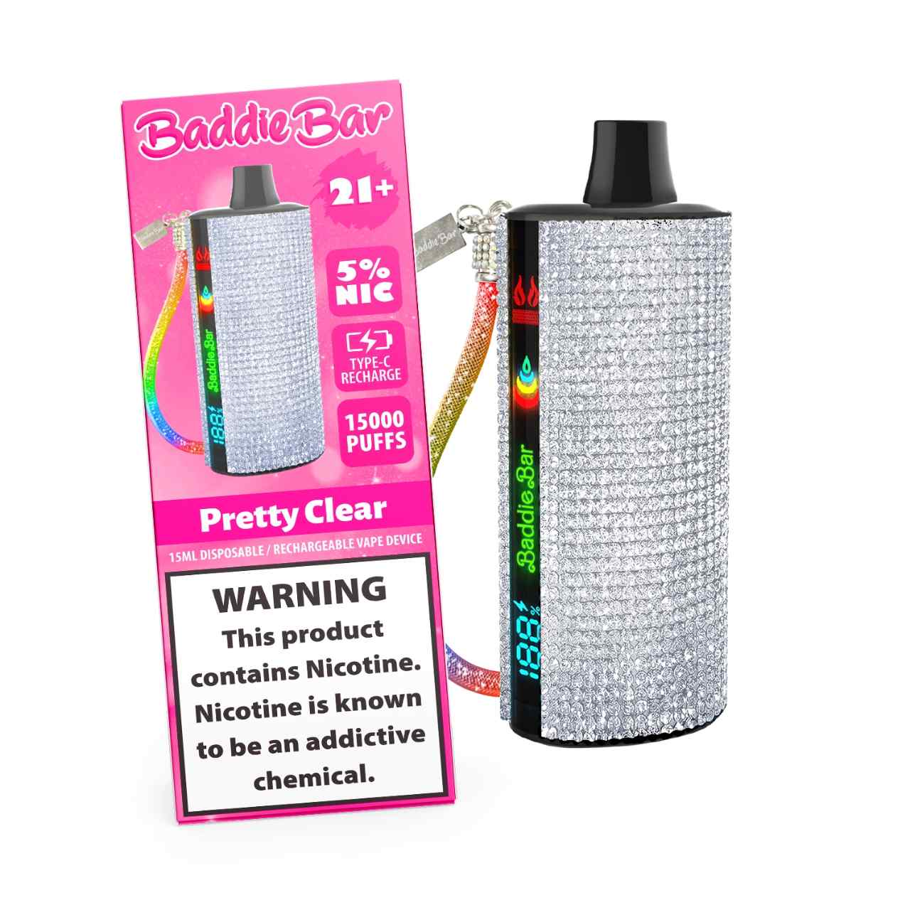Baddie Bar 15000 Puff Disposable Sultry-Pretty Clear Baddie Bar 15000 Puff Disposable Sultry-Pretty Clear