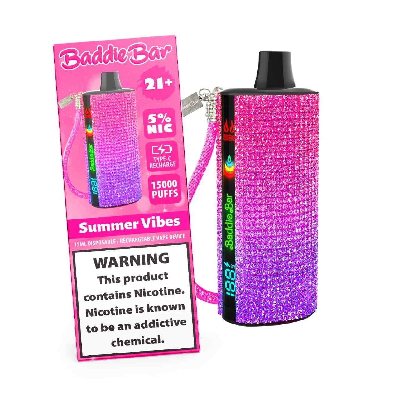 Baddie Bar 15000 Puff Disposable Sultry-Summer Vibes Baddie Bar 15000 Puff Disposable Sultry-Summer Vibes