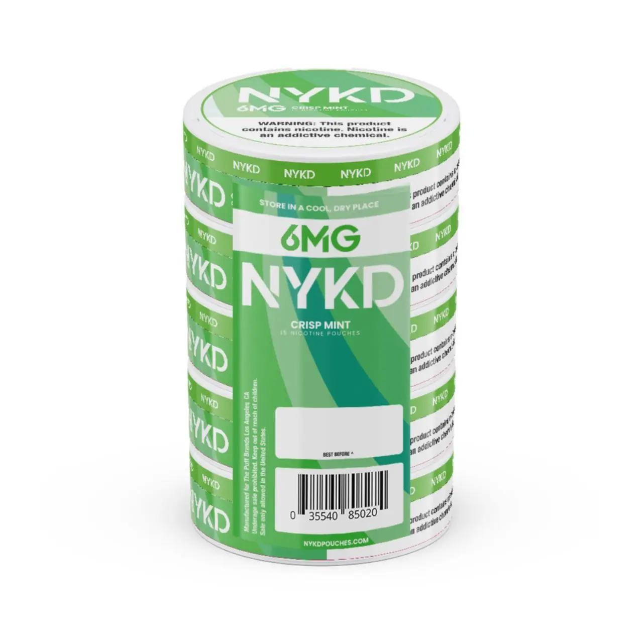 NYKD Nicotine Pouches - 5PK Crisp Mint - 6MG NYKD Nicotine Pouches - 5PK Crisp Mint - 6MG