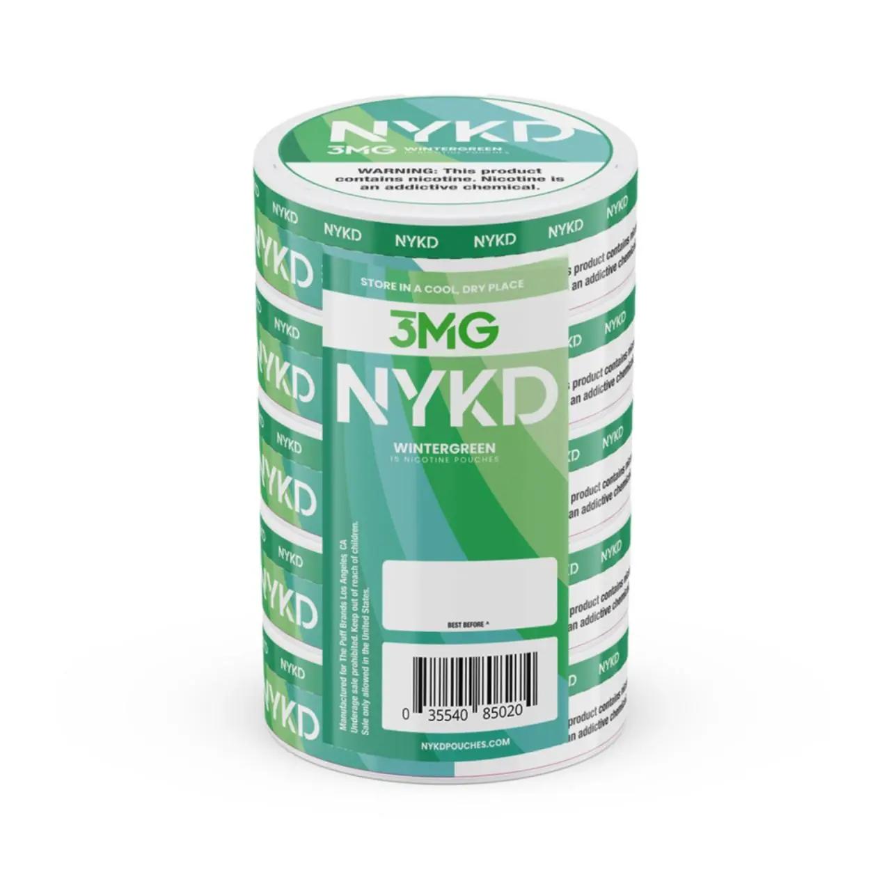 NYKD Nicotine Pouches - 5PK Wintergreen - 3MG NYKD Nicotine Pouches - 5PK Wintergreen - 3MG