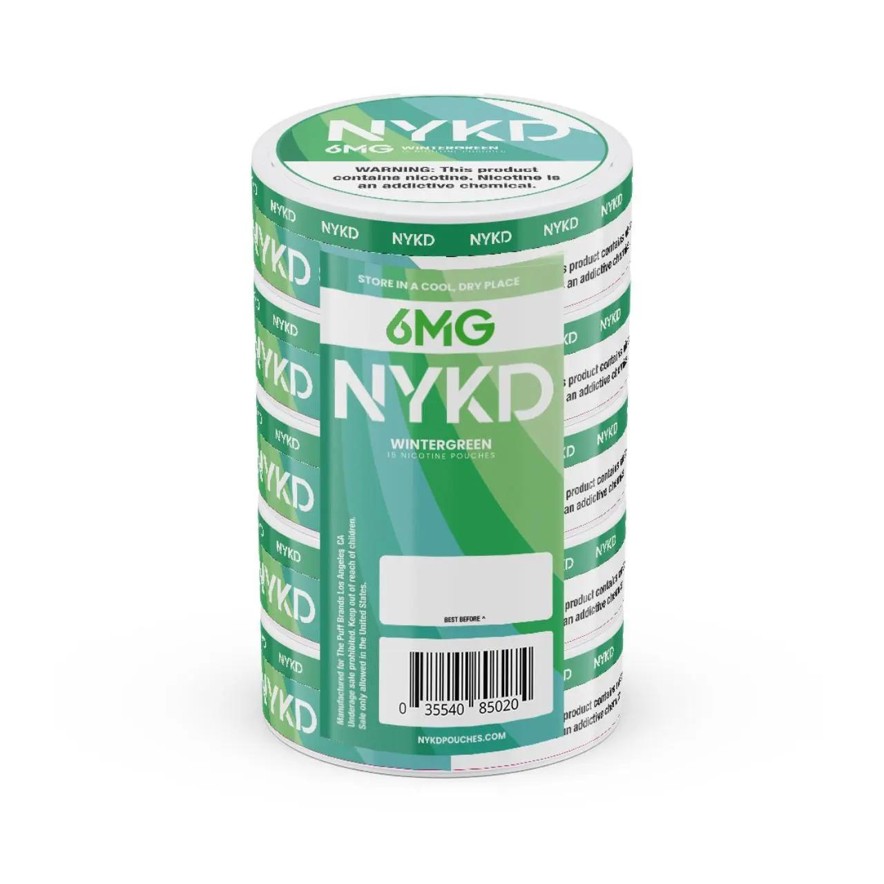 NYKD Nicotine Pouches - 5PK Wintergreen - 6MG NYKD Nicotine Pouches - 5PK Wintergreen - 6MG