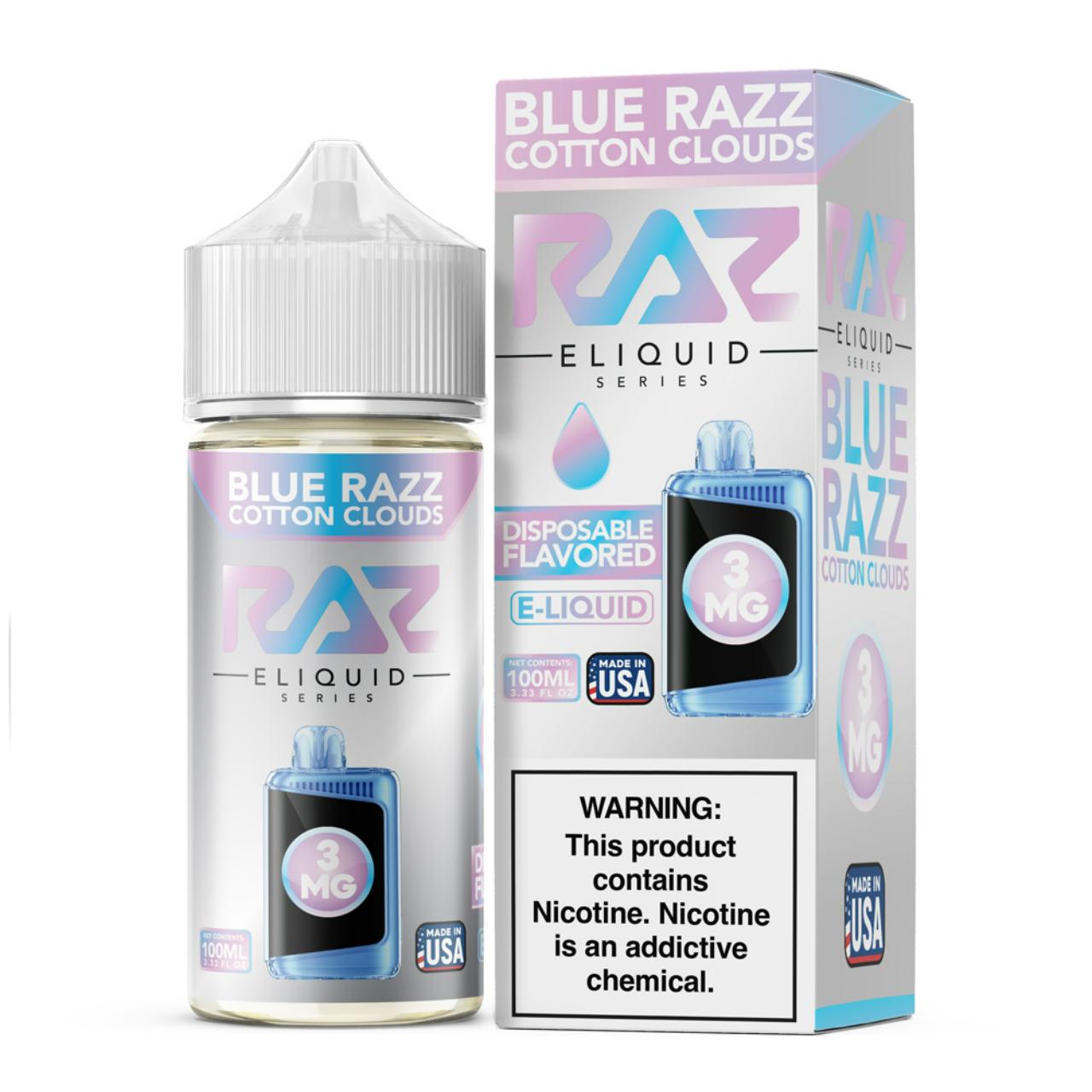 Pod Juice x RAZ Blue Razz Cotton Clouds Tobacco Free Nicotine E-Juice 100ml