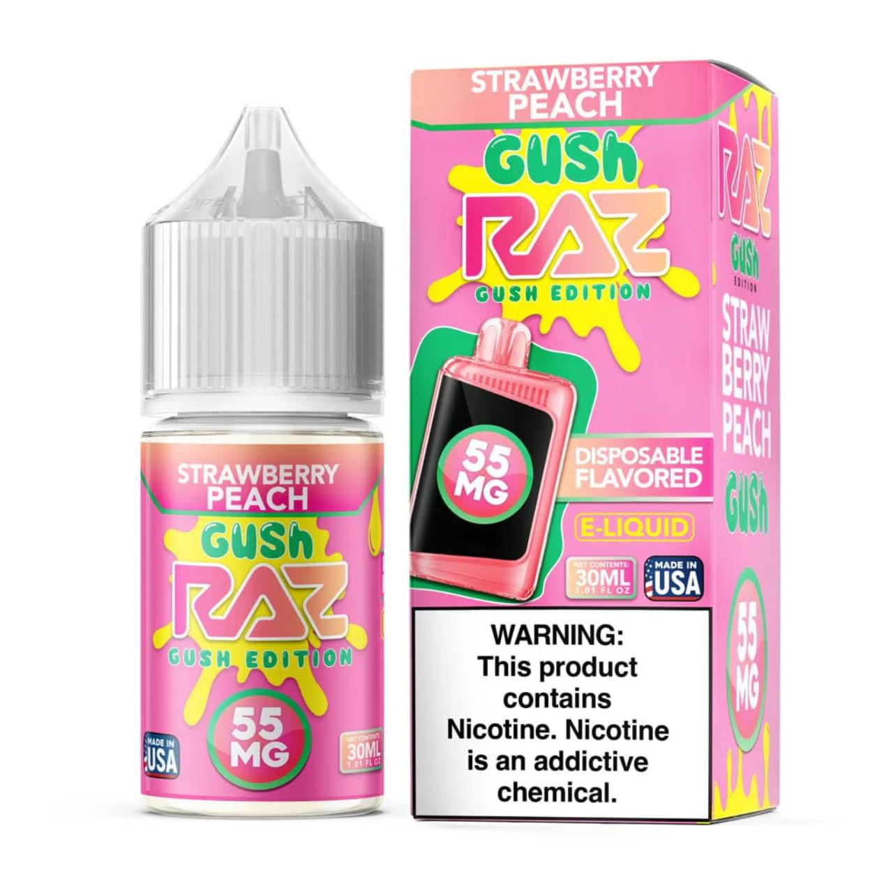 Pod Juice x RAZ Salt Strawberry Peach Gush Tobacco Free Nicotine E-Juice 30ml