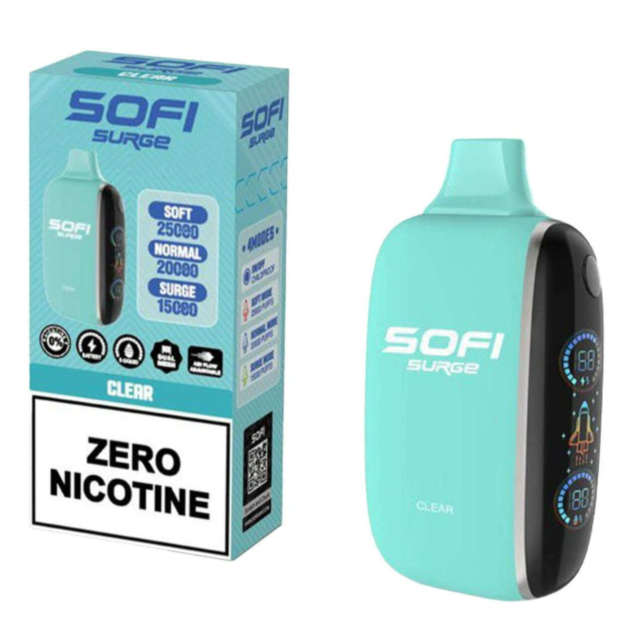 Sofi Surge Zero Nicotine 25000 Puff Disposable Clear Sofi Surge Zero Nicotine 25000 Puff Disposable Clear