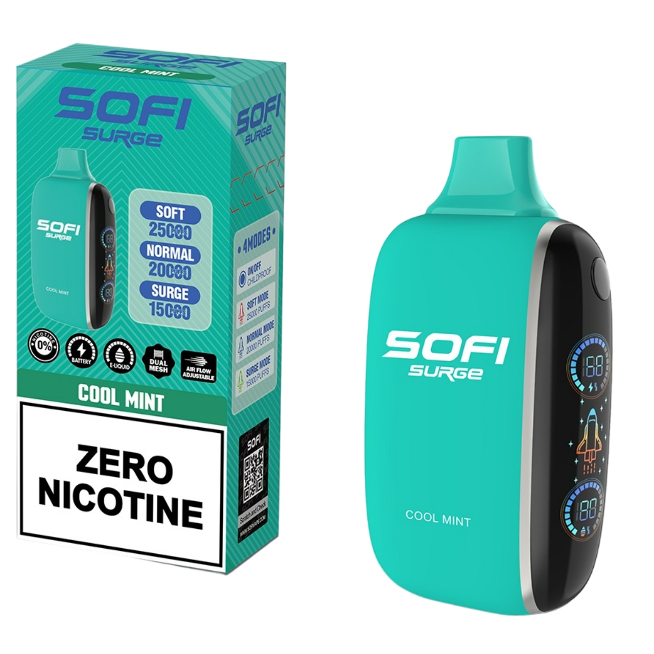 Sofi Surge Zero Nicotine 25,000 Puff Disposable Cool Mint Sofi Surge Zero Nicotine 25,000 Puff Disposable Cool Mint