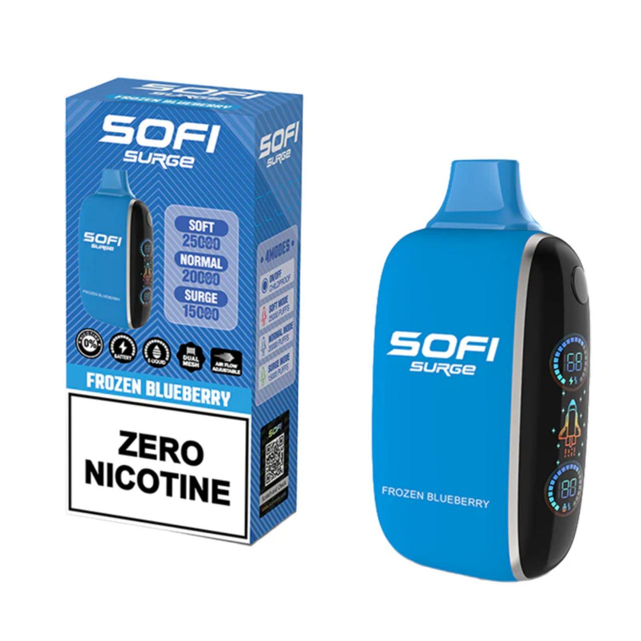 Sofi Surge Zero Nicotine 25,000 Puff Disposable Frozen Blueberry Sofi Surge Zero Nicotine 25,000 Puff Disposable Frozen Blueberry